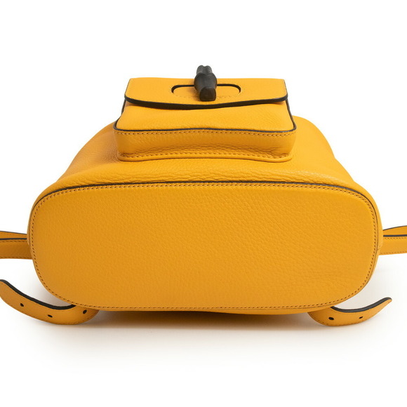 Gucci Bamboo Fringe Backpack Daypack Leather Yellow - Picture 8 of 9